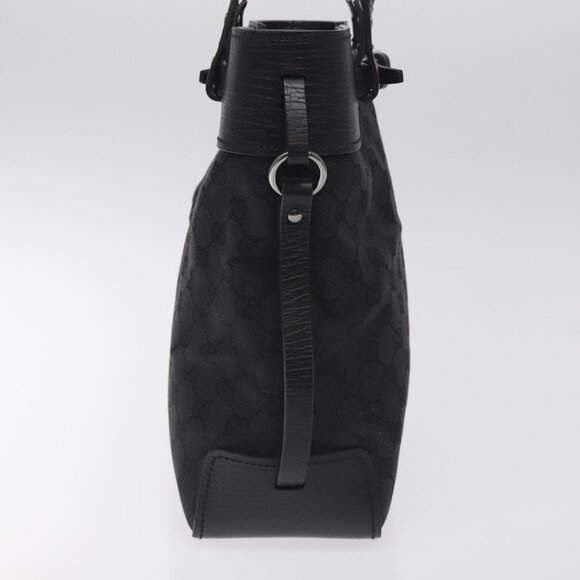 GUCCI GG Canvas Tote Bag Black Silver 107757 Auth - Picture 9 of 15